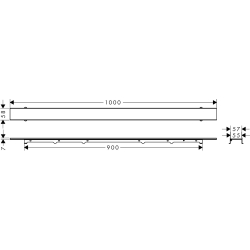 Element zewnętrzny odpływu liniowego 900 z możliwością przycięcia i do wyłożenia płytkami RainDrain Rock HANSGROHE 56032000