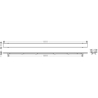 Element zewnętrzny odpływu liniowego 1200 z możliwością przycięcia i do wyłożenia płytkami RainDrain Rock HANSGROHE 56034000