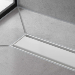 Element zewnętrzny odpływu liniowego 600 ze stelażem o regulowanej wysokości Biały Matowy RainDrain Match HANSGROHE 56036700