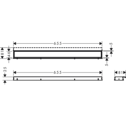 Element zewnętrzny odpływu liniowego 700 ze stelażem o regulowanej wysokości Biały Matowy RainDrain Match HANSGROHE 56037700