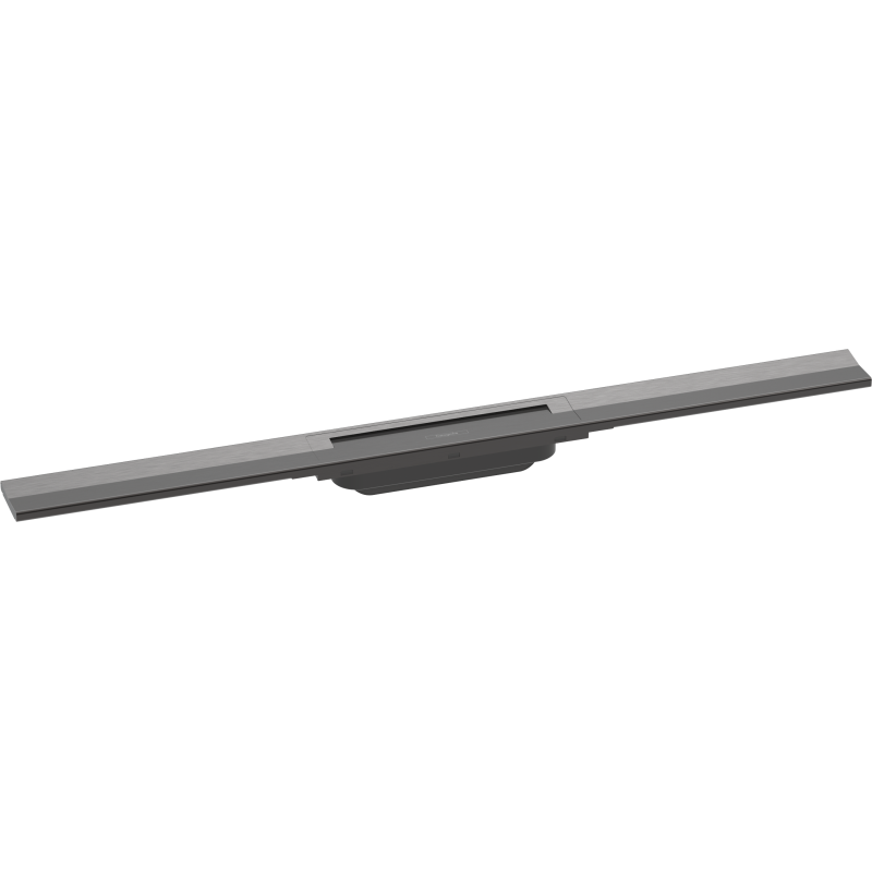 Element zewnętrzny odpływu liniowego 800, montaż odsunięty od ściany Czarny Chrom Szczotkowany RainDrain Flex HANSGROHE 56044340