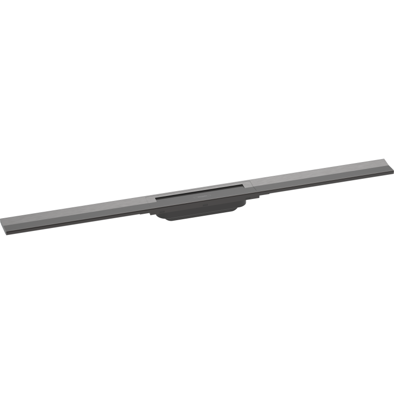 Element zewnętrzny odpływu liniowego 900, montaż odsunięty od ściany Czarny Chrom Szczotkowany RainDrain Flex HANSGROHE 56045340