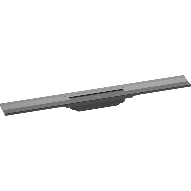 Element zewnętrzny odpływu liniowego 700, montaż przyścienny Czarny Chrom Szczotkowany RainDrain Flex HANSGROHE 56050340