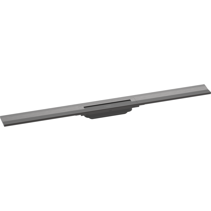 Element zewnętrzny odpływu liniowego 900, montaż przyścienny Czarny Chrom Szczotkowany RainDrain Flex HANSGROHE 56052340