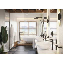 Element zewnętrzny odpływu liniowego 1000, montaż przyścienny Czarny Matowy RainDrain Flex HANSGROHE 56053670