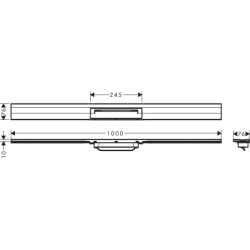 Element zewnętrzny odpływu liniowego 1000, montaż przyścienny Czarny Matowy RainDrain Flex HANSGROHE 56053670
