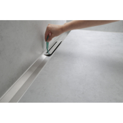 Element zewnętrzny odpływu liniowego 1000, montaż przyścienny Stal Szlachetna Szczotkowana RainDrain Flex HANSGROHE 56053800