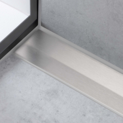 Element zewnętrzny odpływu liniowego 1000, montaż przyścienny Stal Szlachetna Szczotkowana RainDrain Flex HANSGROHE 56053800