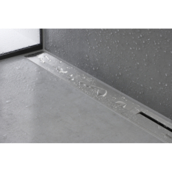 Element zewnętrzny odpływu liniowego 1000, montaż przyścienny Stal Szlachetna Szczotkowana RainDrain Flex HANSGROHE 56053800