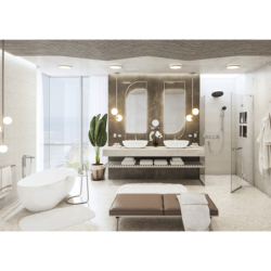 Element zewnętrzny odpływu liniowego 1200 z możliwością przycięcia, montaż przyścienny Chrom RainDrain Flex HANSGROHE 56054000