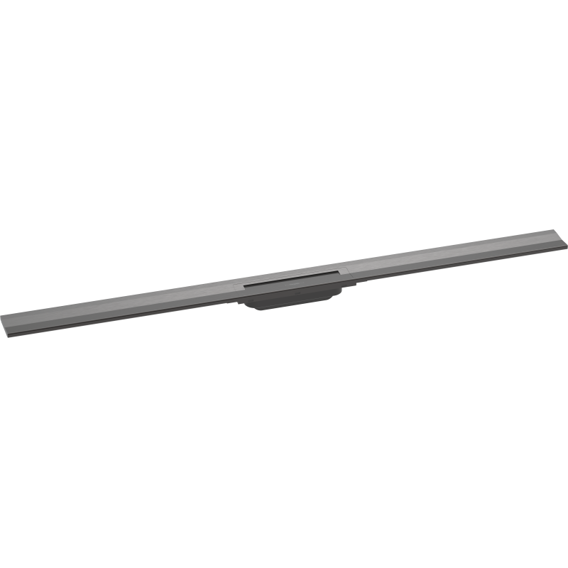 Element zewnętrzny odpływu liniowego 1200, montaż przyścienny Czarny Chrom Szczotkowany RainDrain Flex HANSGROHE 56054340