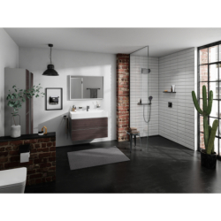 Element zewnętrzny odpływu liniowego 1200, montaż przyścienny Czarny Matowy RainDrain Flex HANSGROHE 56054670