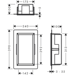Wnęka ścienna z ozdobną ramką 300/150/100 Czarny Matowy XtraStoris Original HANSGROHE 56057670