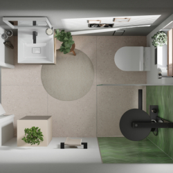 Wnęka ścienna z półką, pojemnikiem na szczotkę toaletową i drzwiczkami Czarny mat XtraStoris Rock HANSGROHE 56060670