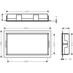 Wnęka ścienna z ozdobną ramką 300/600/100 Czarny Matowy XtraStoris Original HANSGROHE 56064670