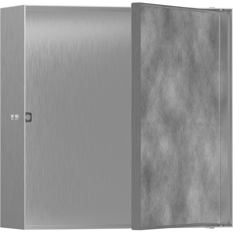 Wnęka ścienna z drzwiczkami do wyłożenia płytkami 300/300/100 Stal Szlachetna Szczotkowana XtraStoris Rock HANSGROHE 56085800