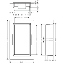 Wnęka ścienna z ozdobną ramką 300/150/70 Czarny Matowy XtraStoris Original HANSGROHE 56092670