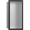 Wnęka ścienna Stal Szlachetna brushed z ozdobną ramką 300/150/100 Czarny Chrom brushed XtraStoris Individual HANSGROHE 56094340