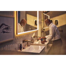 Wnęka ścienna Czarny Matowy z ozdobną ramką 300/150/100 Brąz Szczotkowany XtraStoris Individual HANSGROHE 56095140