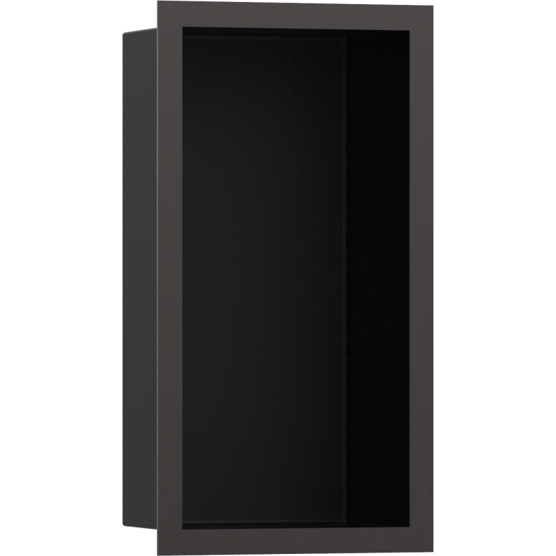Wnęka ścienna Czarny Matowy z ozdobną ramką 300/150/100 Czarny Chrom Szczotkowany XtraStoris Individual HANSGROHE 56095340