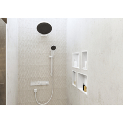 Wnęka ścienna Czarny Matowy z ozdobną ramką 300/150/100 Biały Matowy XtraStoris Individual HANSGROHE 56095700