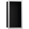 Wnęka ścienna Czarny Matowy z ozdobną ramką 300/150/100 Stal Szlachetna Szczotkowana XtraStoris Individual HANSGROHE 56095800