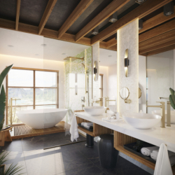 Wnęka ścienna Biały Matowy z ozdobną ramką 300/150/100 Brąz Szczotkowany XtraStoris Individual HANSGROHE 56096140