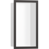 Wnęka ścienna Biały Matowy z ozdobną ramką 300/150/100 Czarny Chrom Szczotkowany XtraStoris Individual HANSGROHE 56096340