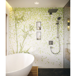 Wnęka ścienna Biały Matowy z ozdobną ramką 300/150/100 Czarny Chrom Szczotkowany XtraStoris Individual HANSGROHE 56096340