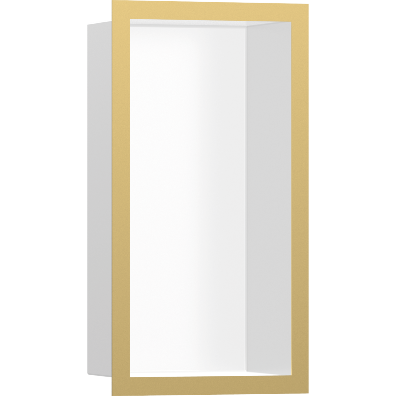 Wnęka ścienna Biały Matowy z ozdobną ramką 300/150/100 Złoty Optyczny Polerowany XtraStoris Individual HANSGROHE 56096990