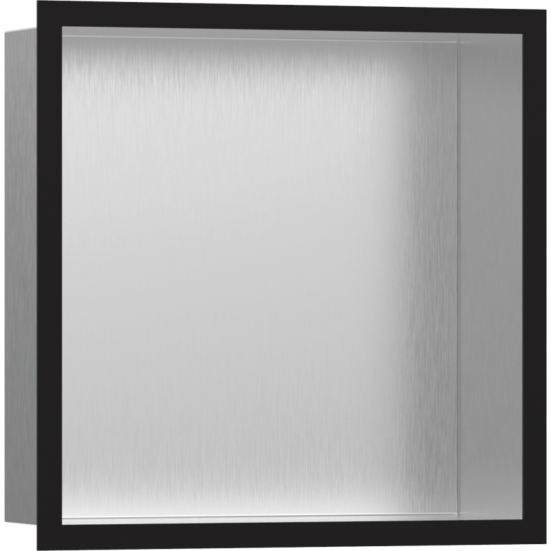 Wnęka ścienna Stal Szlachetna Szczotkowana z ozdobną ramką 300/300/100 Czarny Matowy XtraStoris Individual HANSGROHE 56097670