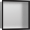 Wnęka ścienna Stal Szlachetna Szczotkowana z ozdobną ramką 300/300/100 Czarny Matowy XtraStoris Individual HANSGROHE 56097670