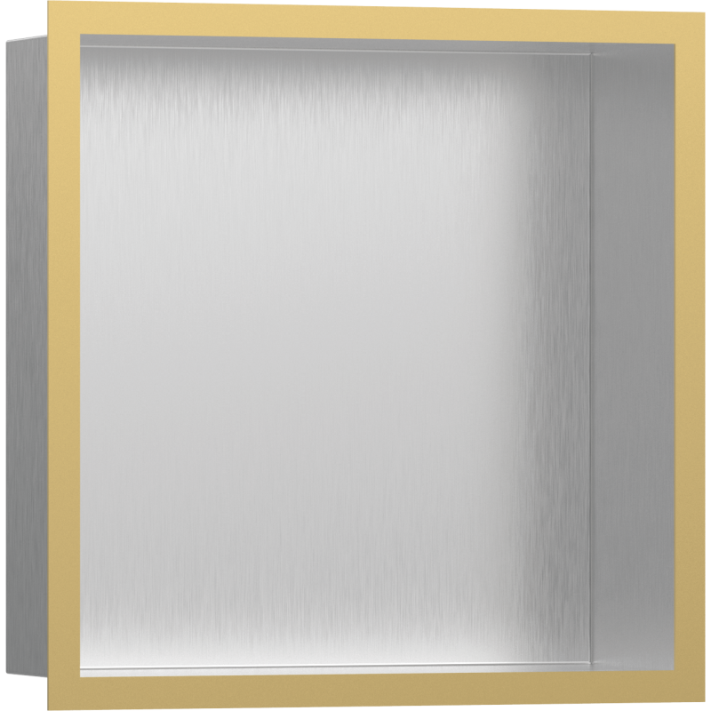 Wnęka ścienna Stal Szlachetna Szczotkowana z ozdobną ramką 300/300/100 Złoty poler XtraStoris Individual HANSGROHE 56097990