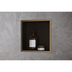 Wnęka ścienna Czarny Matowy z ozdobną ramką 300/300/100 Brąz Szczotkowany XtraStoris Individual HANSGROHE 56098140
