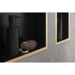 Wnęka ścienna Czarny Matowy z ozdobną ramką 300/300/100 Złoty Optyczny Polerowany XtraStoris Individual HANSGROHE 56098990