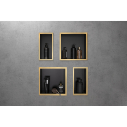 Wnęka ścienna Czarny Matowy z ozdobną ramką 300/300/100 Złoty Optyczny Polerowany XtraStoris Individual HANSGROHE 56098990