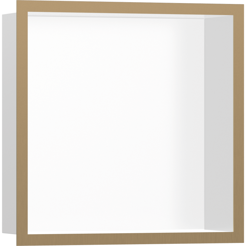 Wnęka ścienna Biały Matowy z ozdobną ramką 300/300/100 Brąz Szczotkowany XtraStoris Individual HANSGROHE 56099140