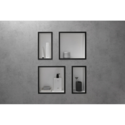 Wnęka ścienna Biały Matowy z ozdobną ramką 300/300/100 Czarny Matowy XtraStoris Individual HANSGROHE 56099670