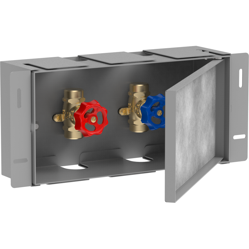 Safe Wnęka ścienna z drzwiczkami i zintegrowanymi zaworami 150/300/100 Stal Szlachetna XtraStoris Safe HANSGROHE 56100800