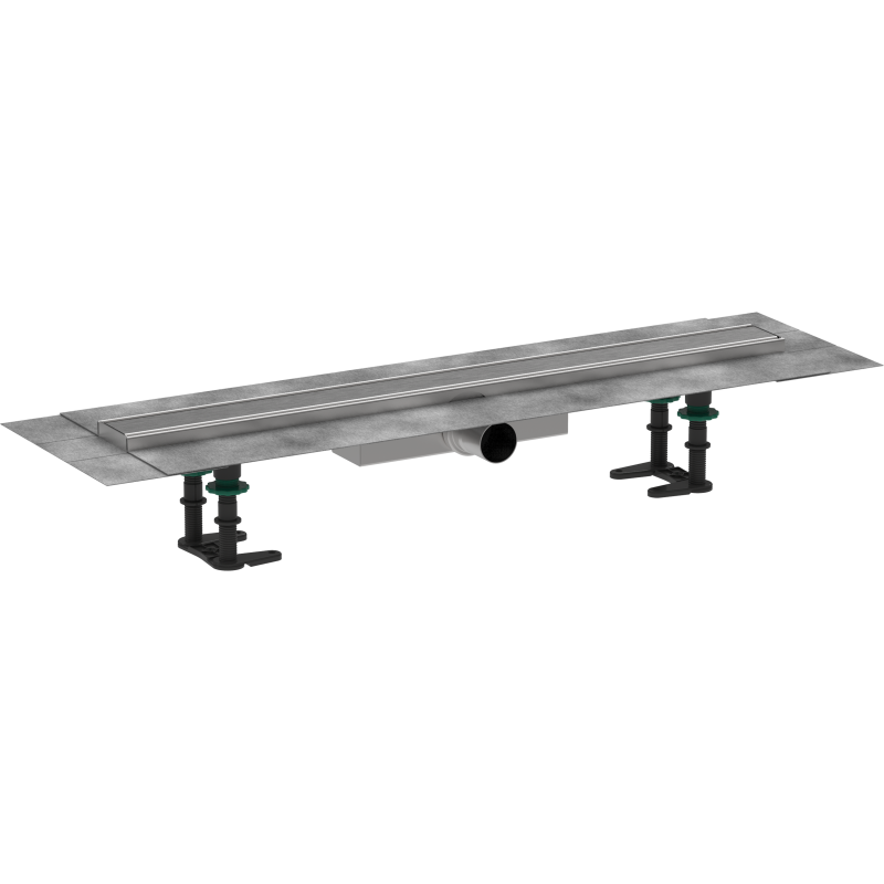 Kompletny odpływ liniowy 700, ruszt ozdobny, niski Stal Szlachetna Szczotkowana RainDrain Compact HANSGROHE 56164800