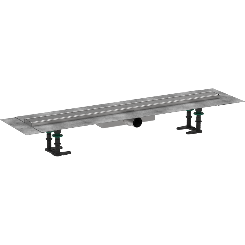 Kompletny odpływ liniowy 800, ruszt ozdobny, niski Stal Szlachetna Szczotkowana RainDrain Compact HANSGROHE 56166800