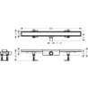Kompletny odpływ liniowy 800, ruszt do wyłożenia płytkami, niski RainDrain Compact HANSGROHE 56167000