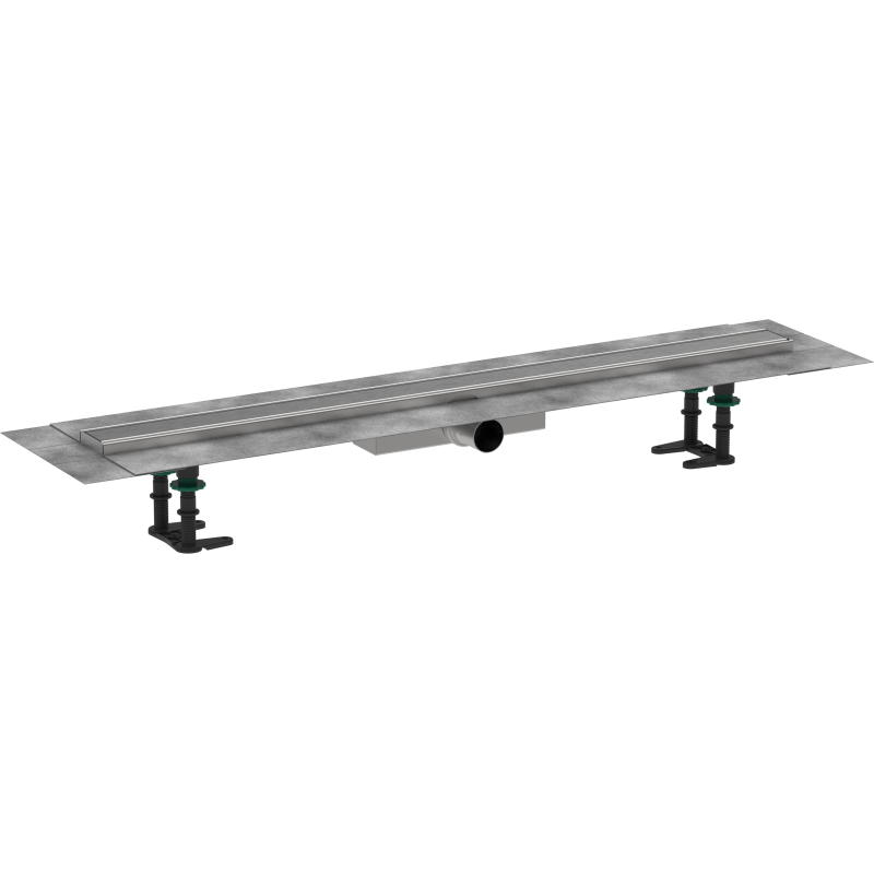 Kompletny odpływ liniowy 900, ruszt ozdobny, niski Stal Szlachetna Szczotkowana RainDrain Compact HANSGROHE 56168800