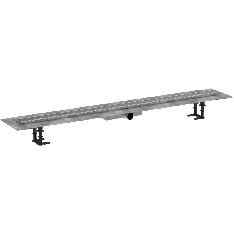 Kompletny odpływ liniowy 1200, ruszt ozdobny, niski Stal Szlachetna Szczotkowana RainDrain Compact HANSGROHE 56172800