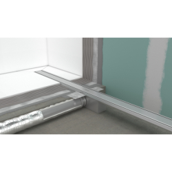 Kompletny odpływ liniowy 1200, ruszt ozdobny, niski Stal Szlachetna Szczotkowana RainDrain Compact HANSGROHE 56172800