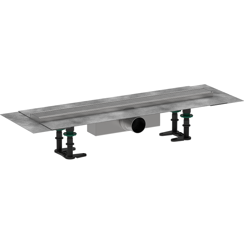 Kompletny odpływ liniowy 600, ruszt ozdobny, standardowy Stal Szlachetna Szczotkowana RainDrain Compact HANSGROHE 56174800