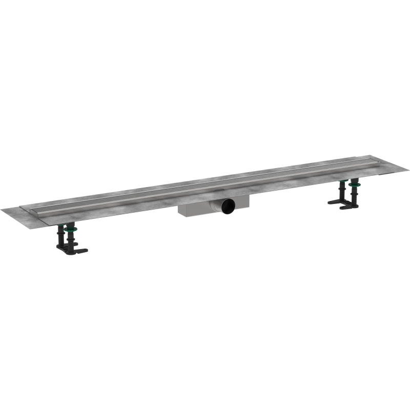 Kompletny odpływ liniowy 1200, ruszt ozdobny, standardowy Stal Szlachetna Szczotkowana RainDrain Compact HANSGROHE 56184800