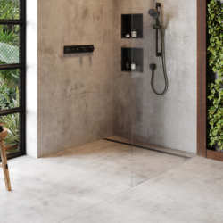 Element zewnętrzny odpływu liniowego 1200 ze stelażem reg. wys. Czarny Matowy RainDrain Match Plus HANSGROHE 56218670