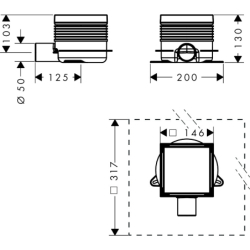 odpływ punktowy 150/150 z regulacją wysokości, ruszt ozdobny/ Stal Szlachetna brushed RainDrain Spot Plus HANSGROHE 56226800