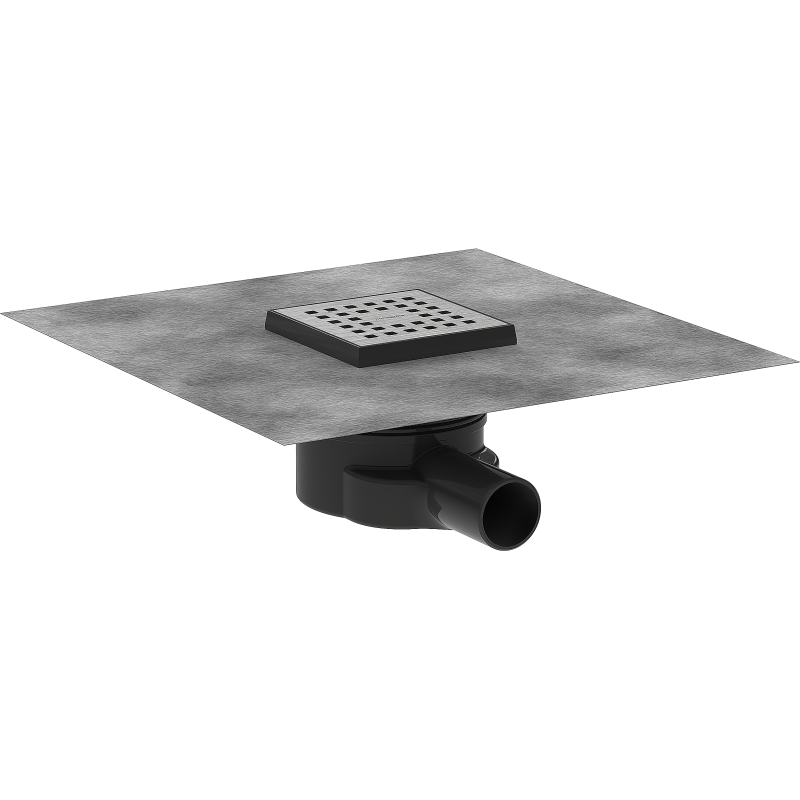 Kompletny odpływ punktowy 100/100, ruszt ozdobny Stal Szlachetna Szczotkowana RainDrain Point HANSGROHE 56246800